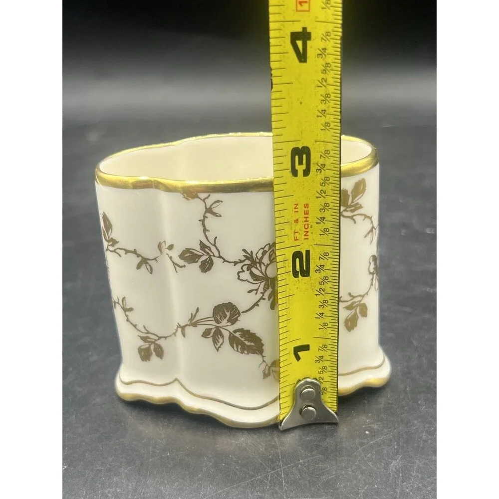 VTG Lindner Bavaria Gold Rose Floral Scroll Toothpick Cigarette Holder 2.25”